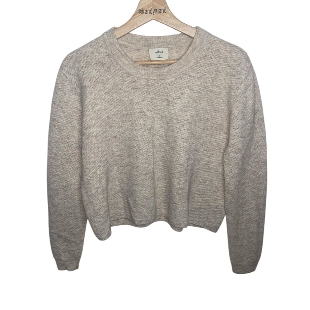 WILFRED Alpaca and Wool Cropped Aubri Sweater in Beige